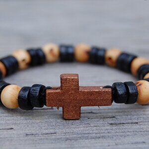 Cross Bracelet,Wood Cross Bracelet,Wood Bracelet